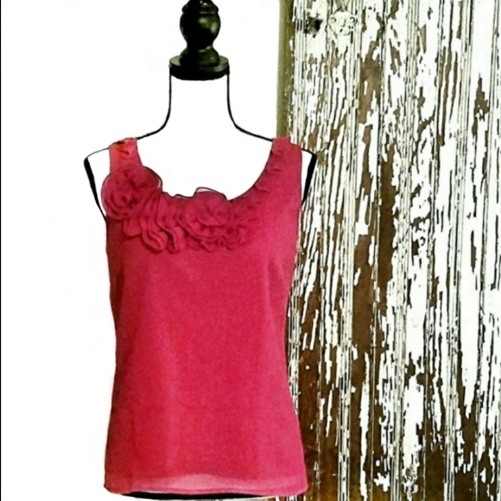 The Limited Scoop Neck Tank Top Red Size S
